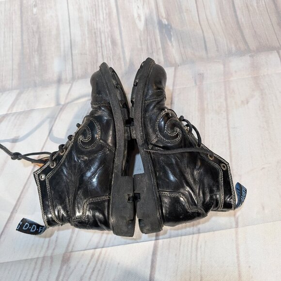 John Fluevog Black Leather Ankle Boots Lace-Up Women's Size 7.5 - Picture 6 of 9